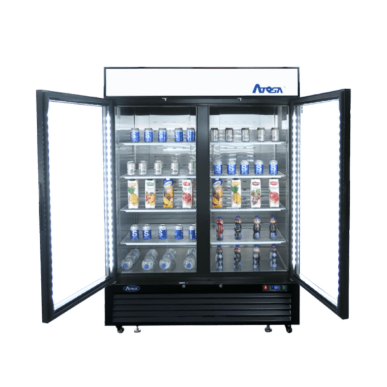 Atosa MCF8733GR 40" 2-Glass Door Black Merchandiser Refrigerator | 28.5 Cu. Ft.