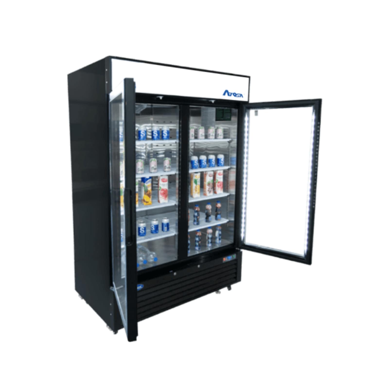 Atosa MCF8733GR 40" 2-Glass Door Black Merchandiser Refrigerator | 28.5 Cu. Ft.
