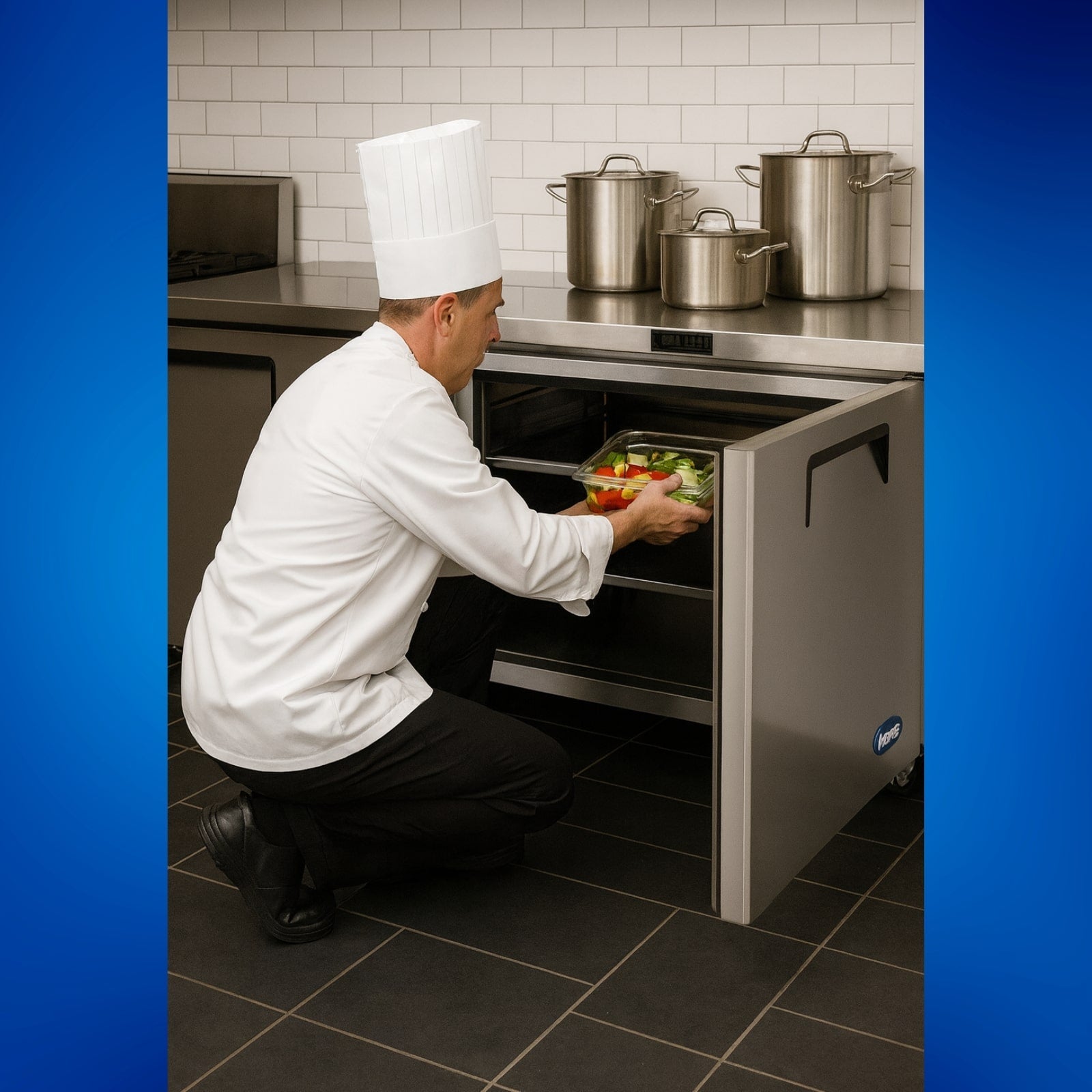 Atosa MGF8404GR 73" 3-Solid Door Undercounter Reach-In Refrigerator | 21.1 Cu. Ft.
