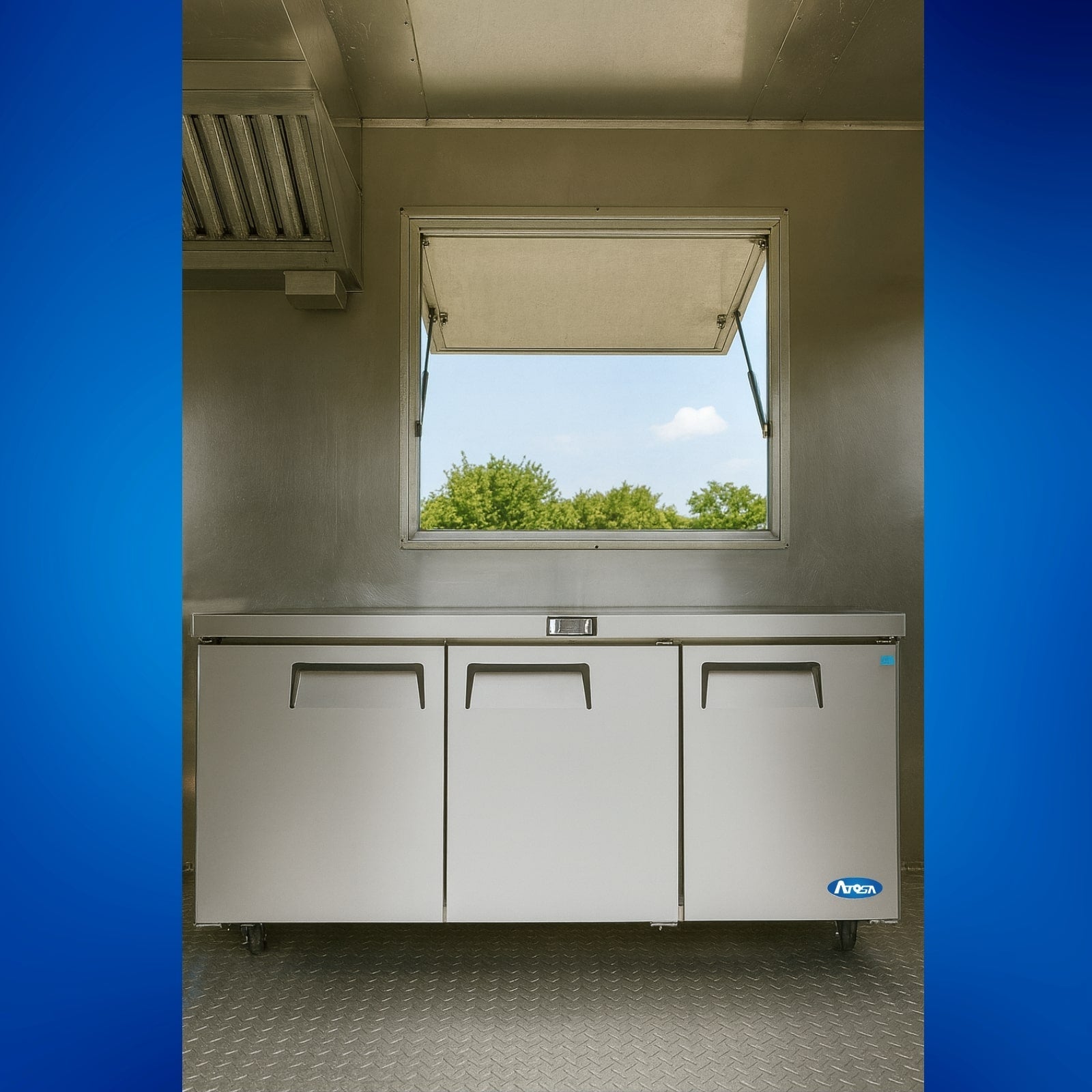 Atosa MGF8404GR 73" 3-Solid Door Undercounter Reach-In Refrigerator | 21.1 Cu. Ft.