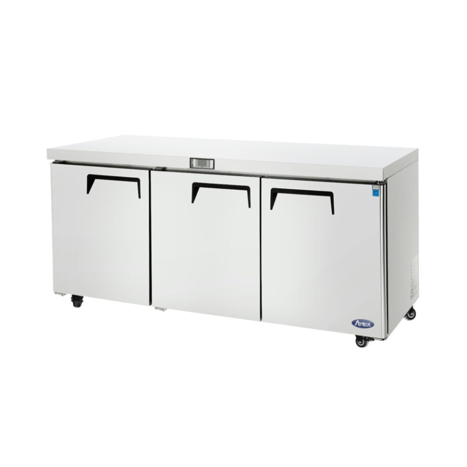 Atosa MGF8404GR 73" 3-Solid Door Undercounter Reach-In Refrigerator | 21.1 Cu. Ft.