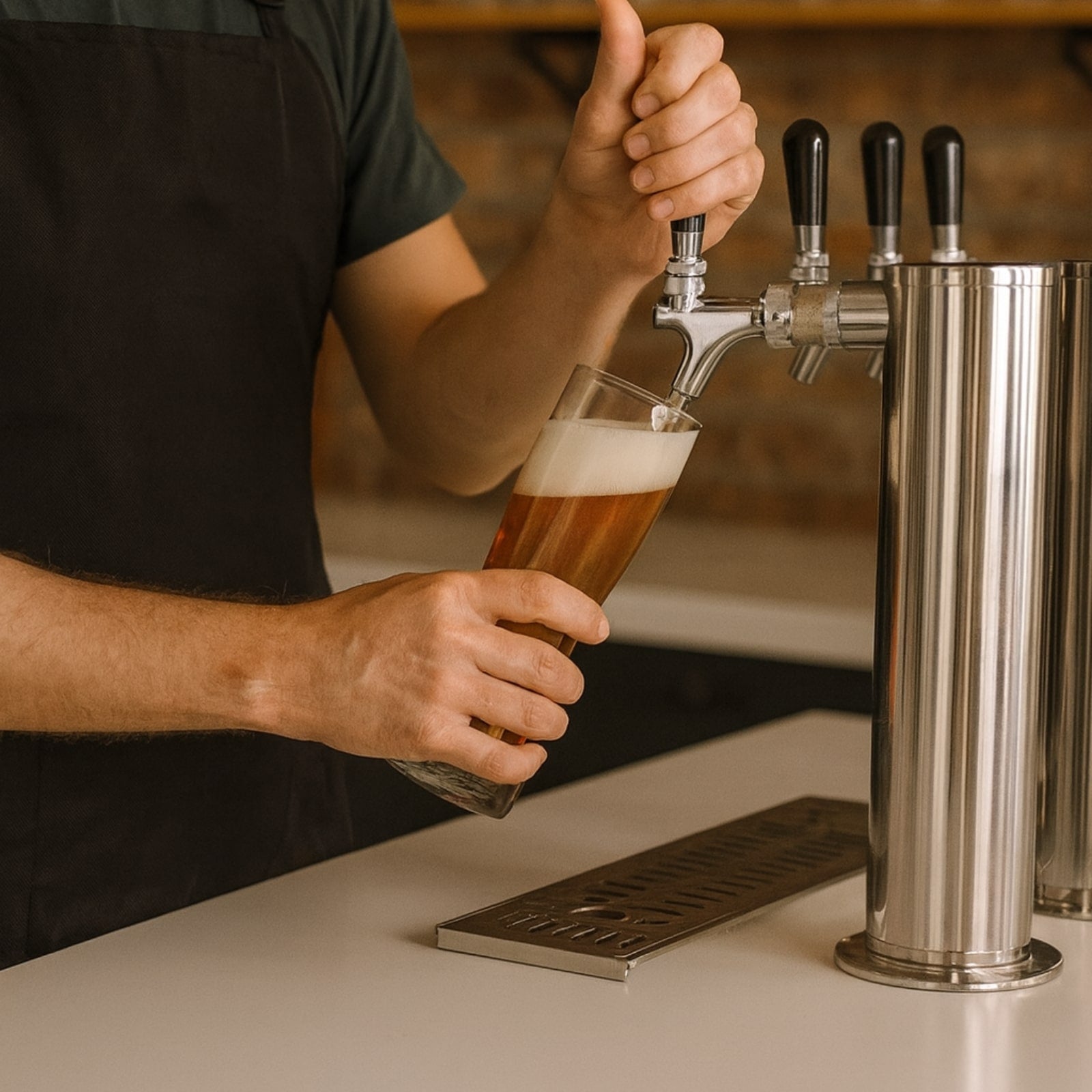 Atosa MKC68GR 68" 2-Dual Faucet Draft Beer Cooler | (3) 1/2 Kegs