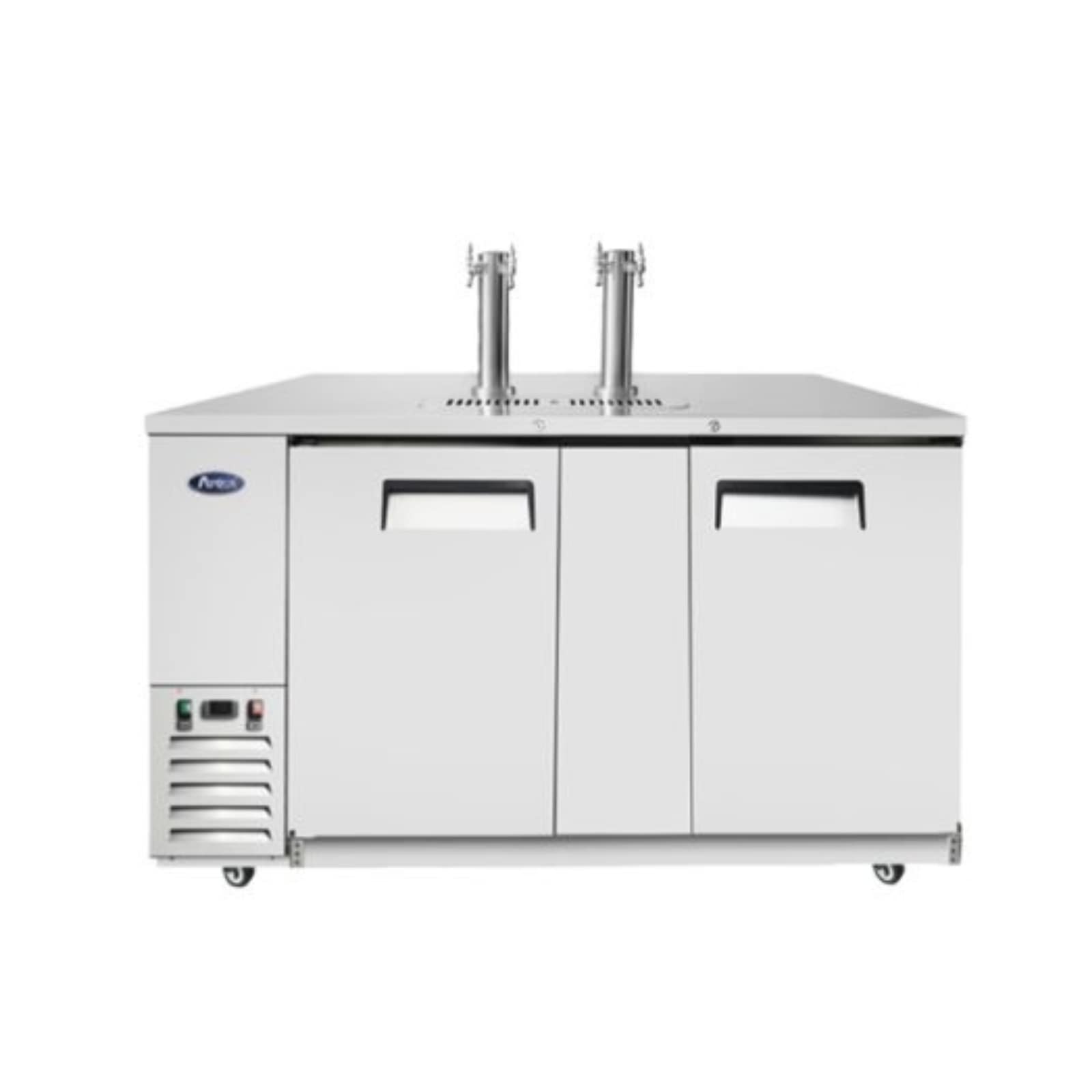 Atosa MKC68GR 68" 2-Dual Faucet Draft Beer Cooler | (3) 1/2 Kegs