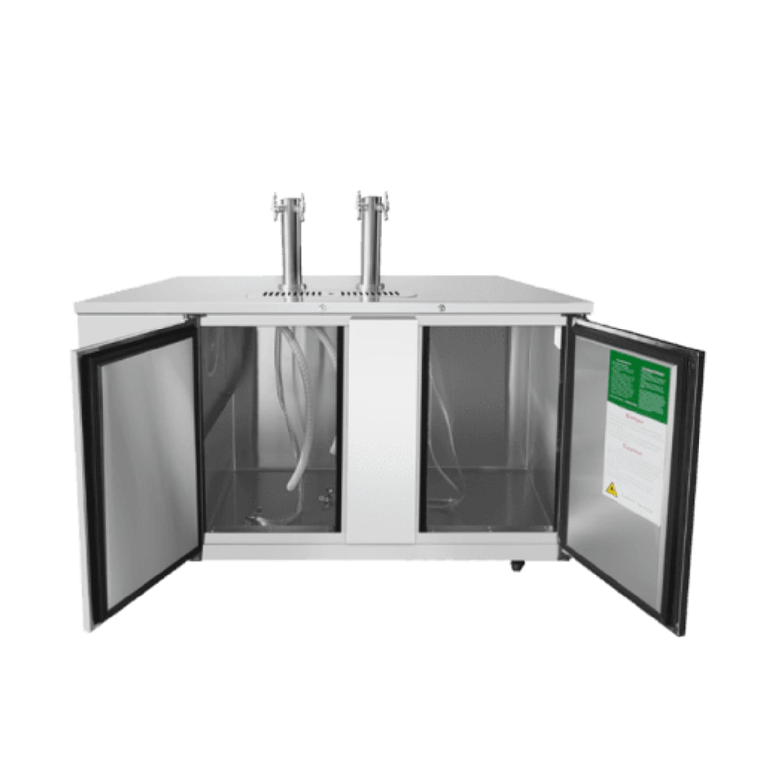 Atosa MKC68GR 68" 2-Dual Faucet Draft Beer Cooler | (3) 1/2 Kegs