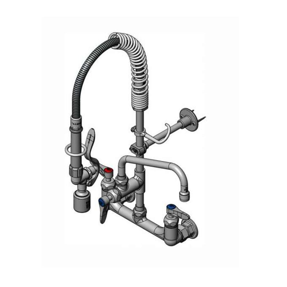T&S Brass MPY-8WLN-08-CR 8" Center Wall Mount Mini Pre-Rinse Faucet w/ 8" Nozzle