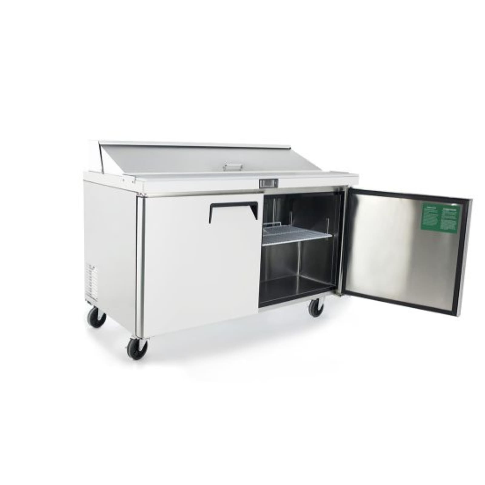 Atosa MSF8303GR 61" 2-Solid Door Rear Mount Refrigerated Sandwich Prep Table | (16) 1/6 Pan