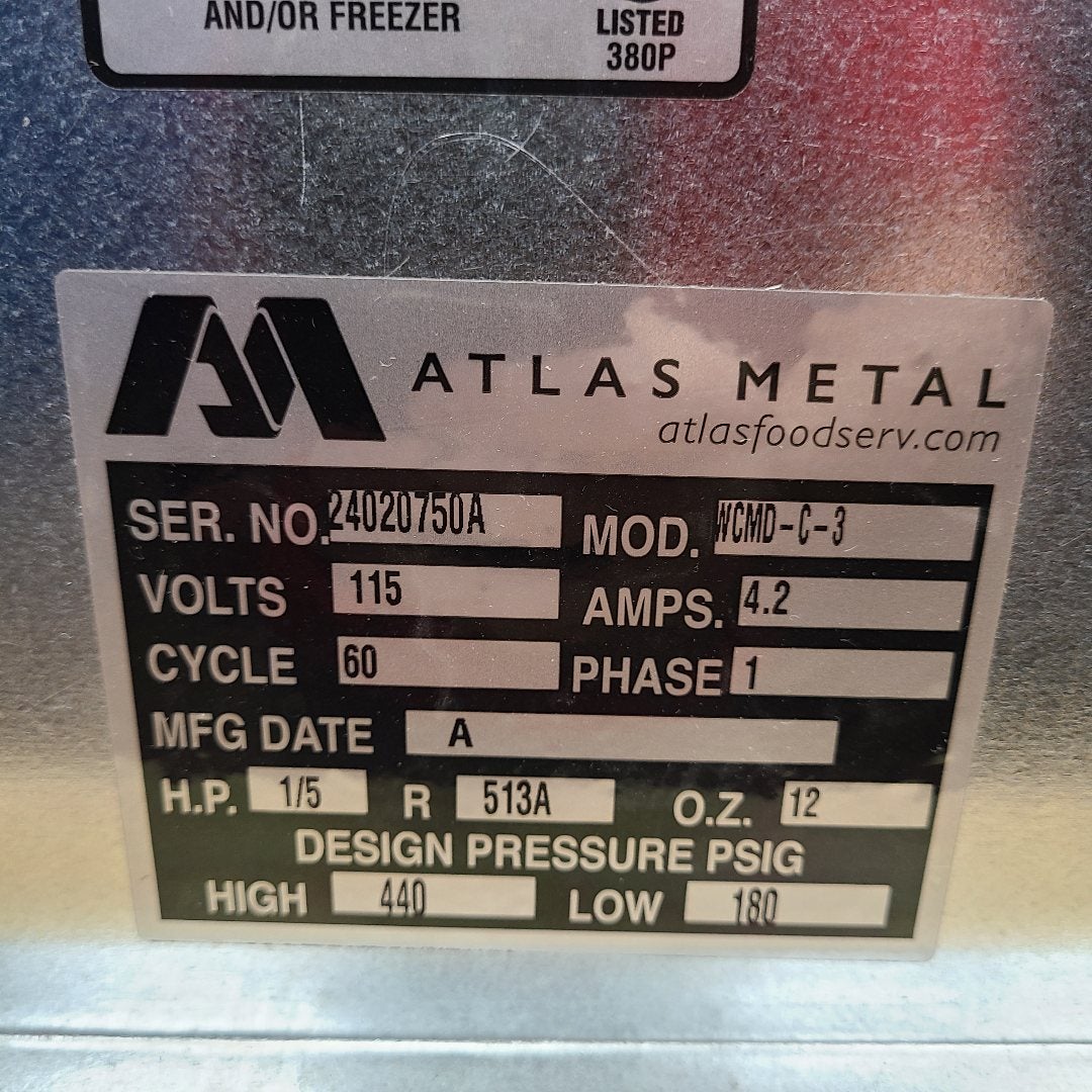 Atlas Metal WCMD-C-3 3 Pan Cold Food Drop-In Unit w/ WFB-3 False Bottom (Closeout)