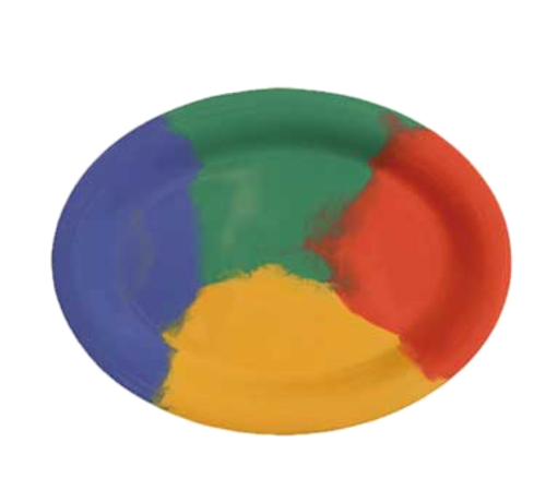 G.E.T. OP-950-CE Diamond Celebration 9-3/4" x 7-1/4" Oval Melamine Platter | Case of 24