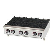 Star-Max 606HF 36" 6 Burner Countertop Gas Hot Plate | 150,000 BTU
