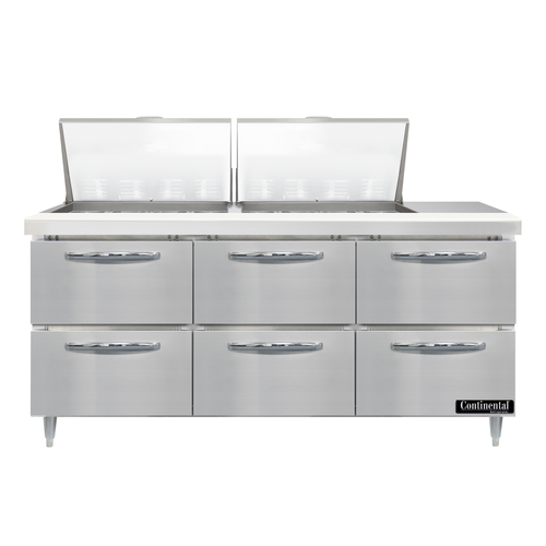 Continental Refrigerator D72N24M-D Refrigerated Counter, Mega Top Sandwich / Salad Unit