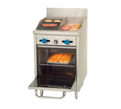 Comstock-Castle F318-12-1RB 24" Gas Griddle & Charbroiler Range w/ Space Saver Oven | 70,000 BTU