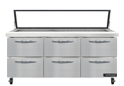 Continental Refrigerator SW72N30M-HGL-D Refrigerated Counter, Mega Top Sandwich / Salad Unit