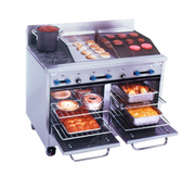 Comstock-Castle F3218-18-1.5RB 48" Gas 2-Burner, Charbroiler & Griddle Range w/ (2) Space Saver Ovens | 178,000 BTU