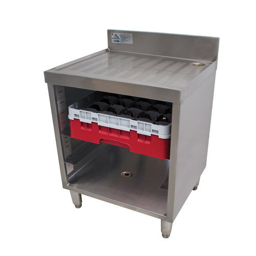 Advance Tabco CRCR-24-CT-X 24" x 21" Stainless Steel Underbar Glass Rack Cabinet w/ Drainboard Top
