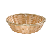 Tablecraft 1177W Natural Round Polypropylene Basket | 7" x 2"