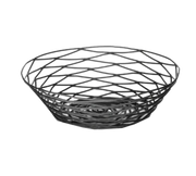 TabTablecraft BK17508 Artisan Black Metal Round Tabletop Basket | 8" x 2"