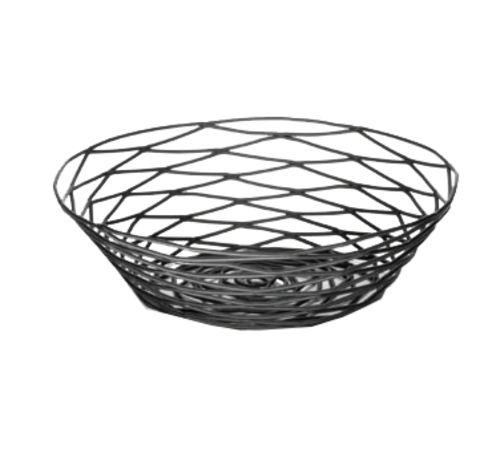 TabTablecraft BK17508 Artisan Black Metal Round Tabletop Basket | 8" x 2"