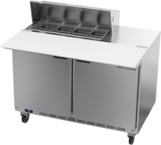Beverage Air SPE48HC-08C 48" 2 Door Rear Mount Refrigerated Sandwich Prep Table | (8) 1/6 Pan