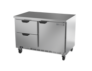 Beverage Air WTRD48AHC-2-FLT 48" 2 Drawer 1 Door Worktop Refrigerator with Flat Top | 11.82 Cu. Ft.
