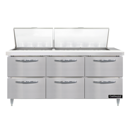 Continental Refrigerator D72N27M-D Refrigerated Counter, Mega Top Sandwich / Salad Unit