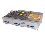 Comstock-Castle FHP48-18T-1.5RB 48" Countertop Gas Hot Plate, Griddle & Charbroiler Combo | 134,000 BTU