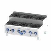 Globe GHPSU636G 6 Burner Gas Countertop Step-Up Hot Plate | 180,000 BTU