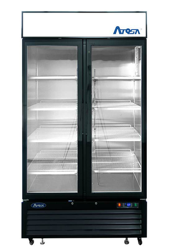 Atosa MCF8732GR 40" 2-Glass Door Black Merchandiser Freezer | 28.5 Cu. Ft.