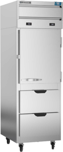 Beverage Air CT12-12HC-1HSD 1 Solid Half Door 2 Drawer Convertible Refrigerator Freezer | 18 Cu. Ft.