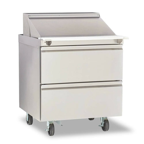 Delfield D4432NP-12M 32" 2-Drawer Mega Top Refrigerated Sandwich Prep Table | (12) 1/6 pan