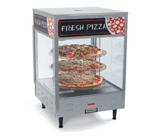 Nemco 6450 18.5" 3 Shelf Rotating Heated Pizza Merchandiser