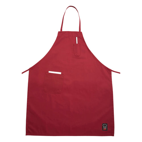 Winco, BA-PRD, 2 Pocket Bib Apron | Red