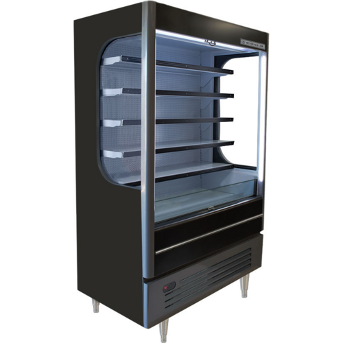 Beverage Air VMHC-18-1-B 52" Black Vertical Open Air Merchandiser w/ Night Curtain | 18.6 Cu. Ft.