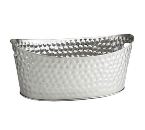 Tablecraft BT2013 Bali Oval 4 Gallon Stainless Steel Beverage Tub