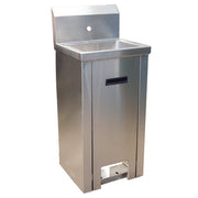 BK Resources BKHS-W-1410-PED Single Splash Mount Faucet Hole 14" x 10" Pedestal Base Hand Sink