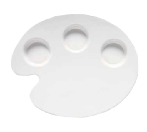 G.E.T. PP-977-W Let's Party 12" White Melamine Painter's Plate | Case of 12