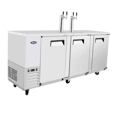 Atosa MKC90GR 90" 2-Dual Faucet Draft Beer Cooler | (4) 1/2 Kegs