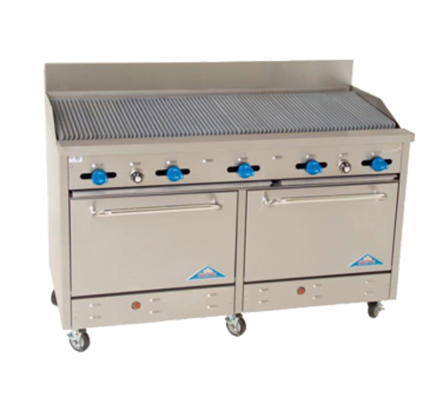 Comstock-Castle F3226-5RB 60" Gas Charbroiler Range w/ (2) Standard Ovens | 208,000 BTU
