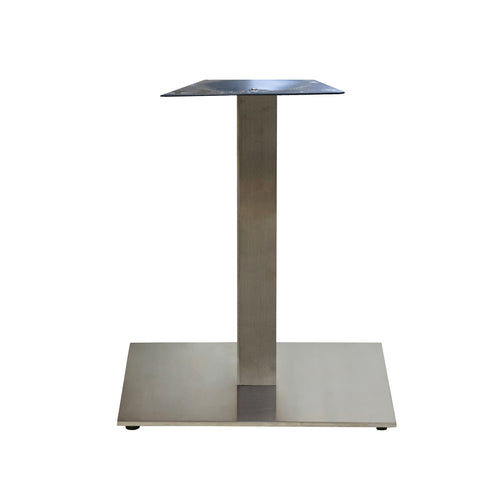 Grosfillex US518009 Marine Grade Stainless Steel 22" x 22" Bar Height Gamma Marine Table Base | Silver Grey
