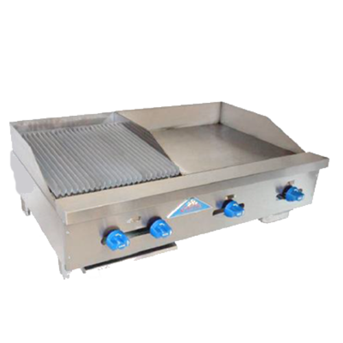 Comstock-Castle FHP42-24-1.5LB 42" Countertop Gas Griddle & Charbroiler Combo | 90,000 BTU