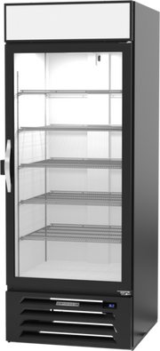 Beverage Air MMR27HC-1-B-IQ 30" 1 Swing Glass Door Black Merchandiser Refrigerator w/ Electronic Lock | 25.97 Cu. Ft.