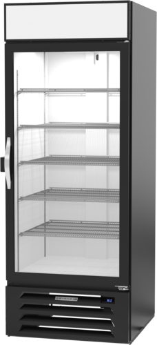 Beverage Air MMR27HC-1-B-IQ 30" 1 Swing Glass Door Black Merchandiser Refrigerator w/ Electronic Lock | 25.97 Cu. Ft.
