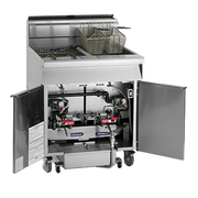 Imperial IFSSP650-OP-C (6) 50 Lbs. Gas Space Saver Open Pot Floor Deep Fryer | 840,000 BTU