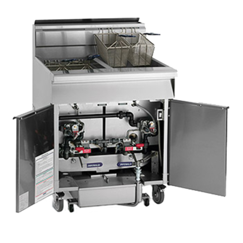 Imperial IFSSP650-OP-C (6) 50 Lbs. Gas Space Saver Open Pot Floor Deep Fryer | 840,000 BTU