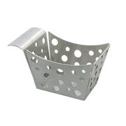 Tablecraft SCB Stamped Circle Stainless Steel Side French Fry Basket | 5 1/2" x 3 1/4"