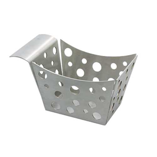 Tablecraft SCB Stamped Circle Stainless Steel Side French Fry Basket | 5 1/2" x 3 1/4"