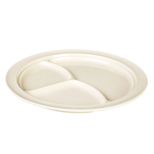Thunder Group NS703T Tan 10" 3 Compartment Plate | Case of 12