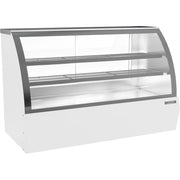 Beverage Air CDR6HC-1-W 73.6" White Curved Glass Refrigerated Deli Case | 21 Cu. Ft.