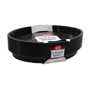 Tablecraft 1086BK 12.75" x 9.5" Black Texas Platter Oval Basket | Case of 12