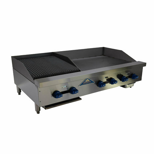Comstock-Castle FHP48-30T-1.5RB 48" Countertop Gas Griddle & Charbroiler Combo | 112,000 BTU