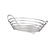Tablecraft H7176 Oval Chrome Wire Basket | 13 7/8" x 10 3/4" x 3 1/4"